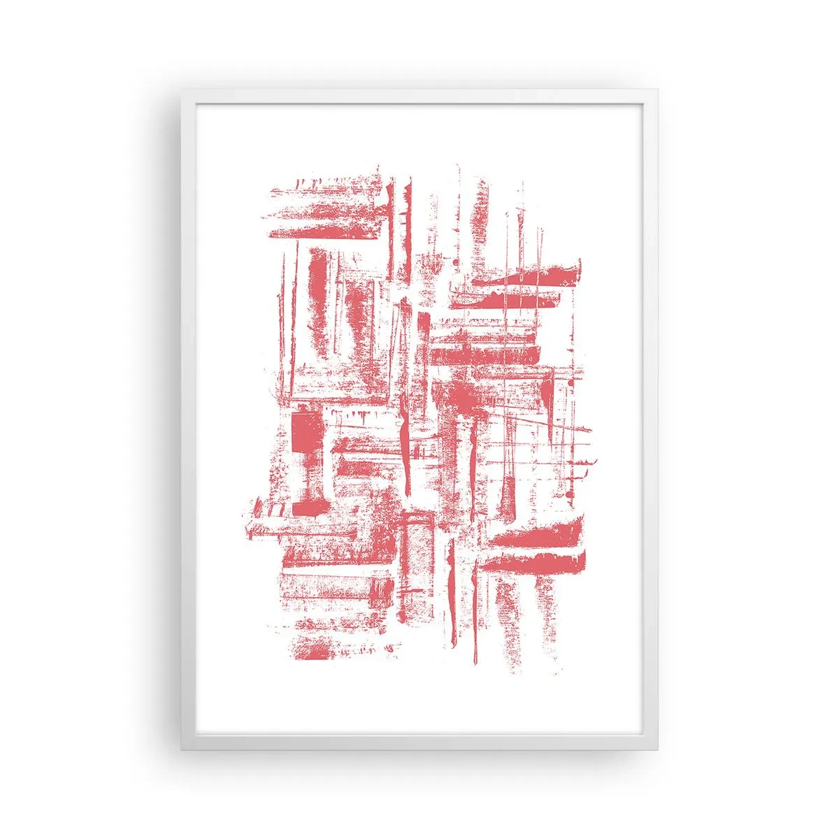 Affisch i vit ram - Röd stad - 50x70 cm