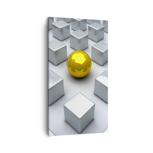 Canvastavla - Bild på duk - Varför jag? Geometrisk komposition - 45x80 cm