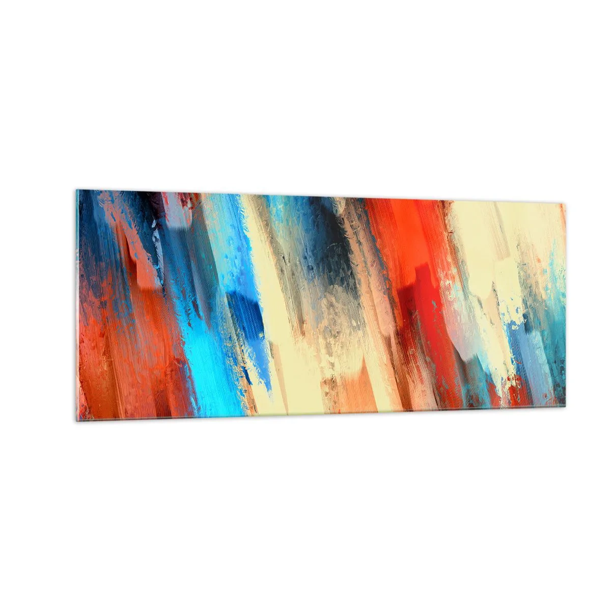 Glastavla - Bild på glas - Färgkaskad - 100x40 cm