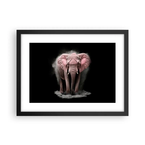 Affisch i svart ram - Tänk inte på en rosa elefant! - 40x30 cm