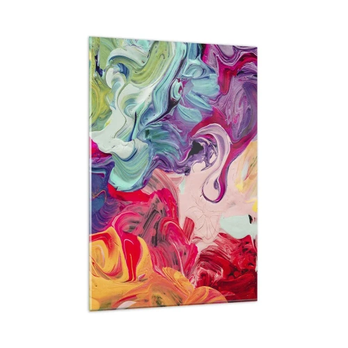 Glastavla - Bild på glas - Färgerna föds - 80x120 cm