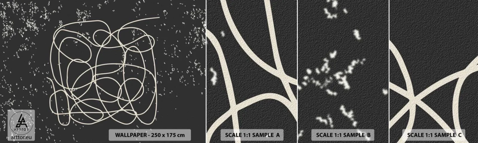 Provbit av självhäftande fototapet Deluxe Sticker - Vilsegångna tankar - Abstraktion, Grafik, Bit - 100x30 cm