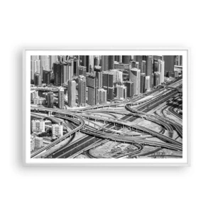 Affisch i vit ram - Dubai - en omöjlig stad - 100x70 cm