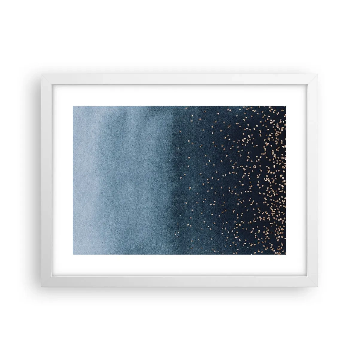 Affisch i vit ram - Komposition – blåa faser - 40x30 cm