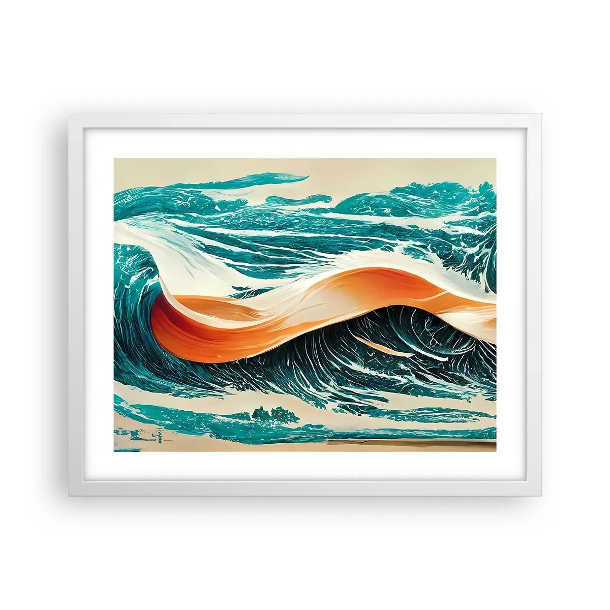 Affisch i vit ram - Surfarens dröm - 50x40 cm