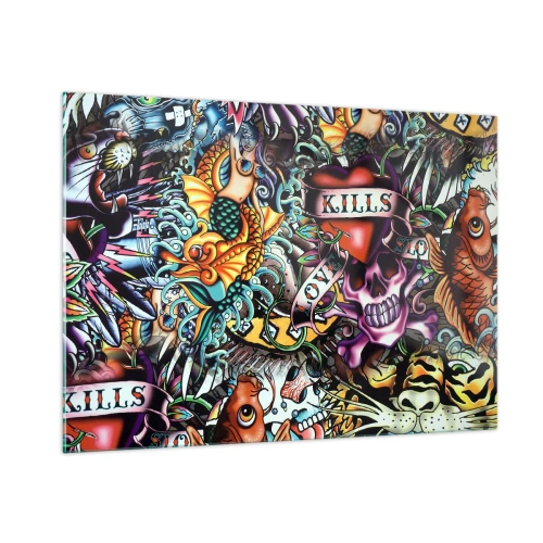 Glastavla - Bild på glas - Tatuerarens dröm - 100x70 cm