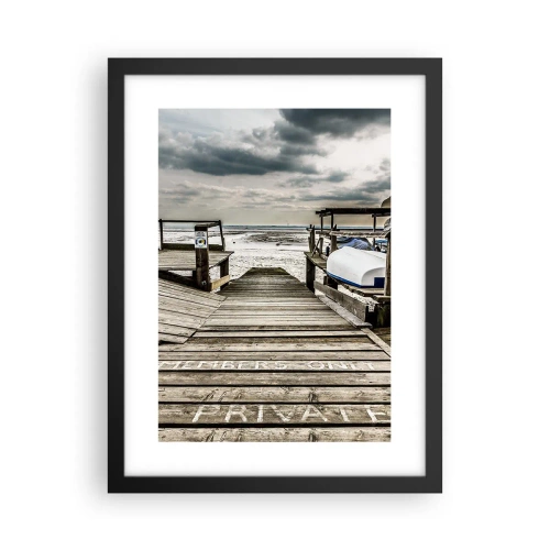 Affisch i svart ram - Stranden i norr - 30x40 cm