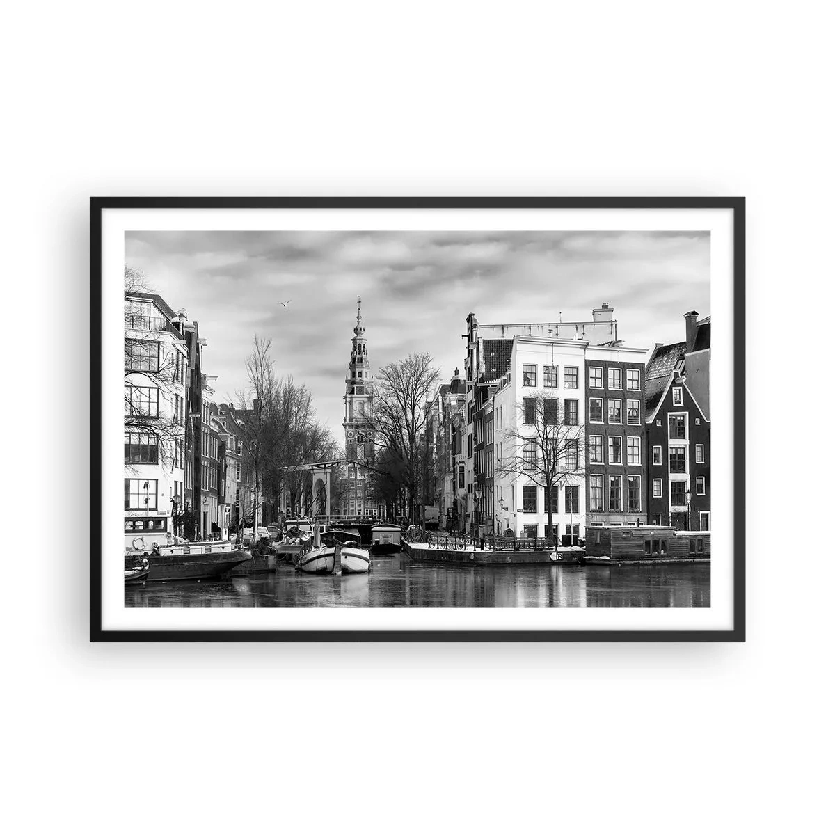 Affisch i svart ram - Amsterdam stämning - 91x61 cm