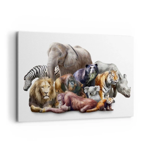 Canvastavla - Bild på duk - Afrikans familjefoto - 100x70 cm