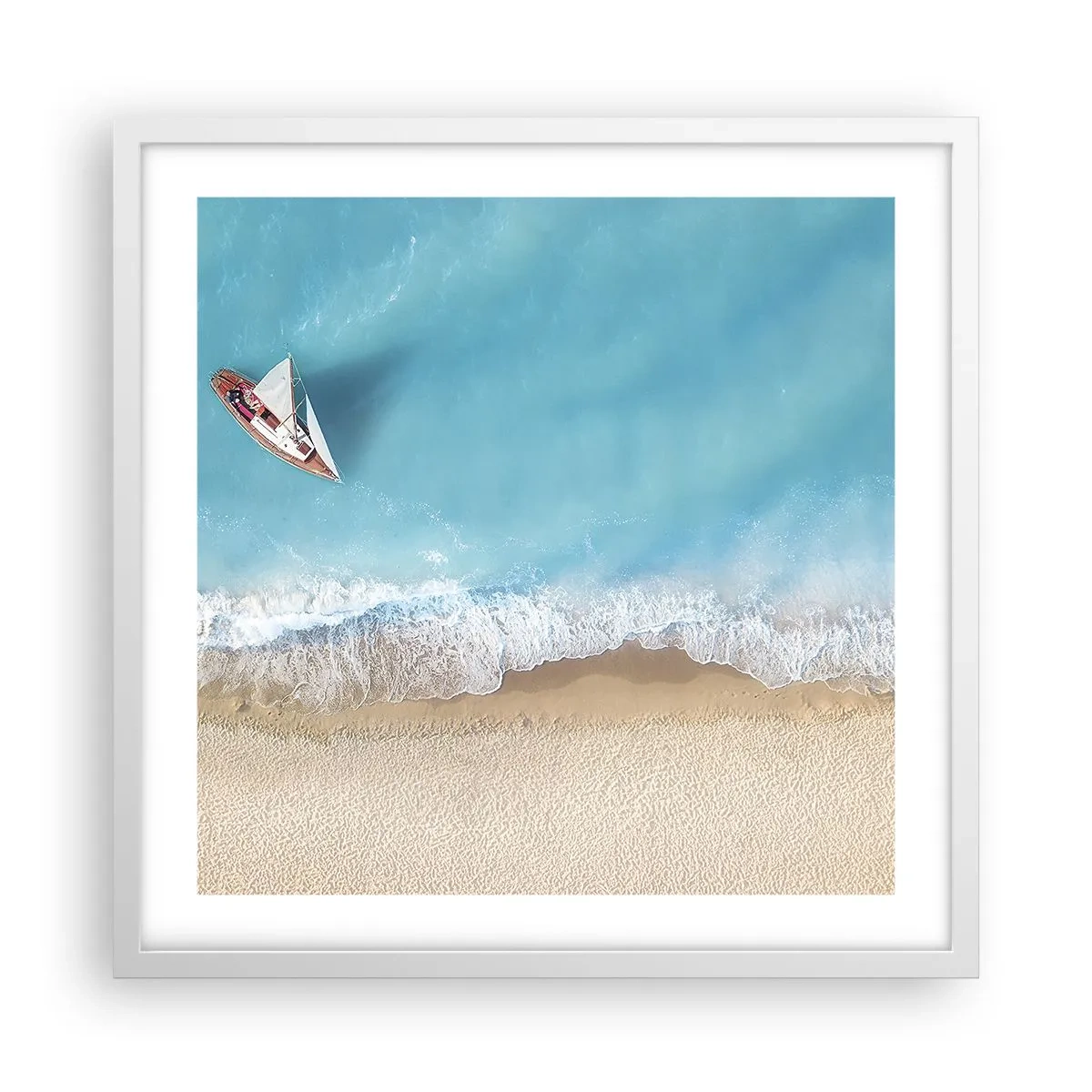 Affisch i vit ram - På gränsen mellan blå och guld - 50x50 cm