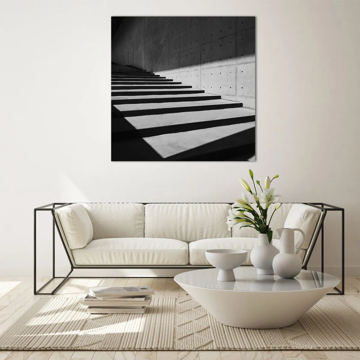 Glastavla - Bild på glas - Modernismens råa skönhet - 60x60 cm