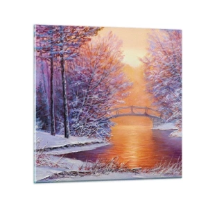 Glastavla - Bild på glas - Låt oss mötas här - 40x40 cm