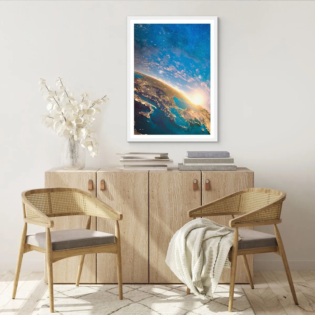 Affisch i vit ram - Låt oss titta på varandra på avstånd - 70x100 cm