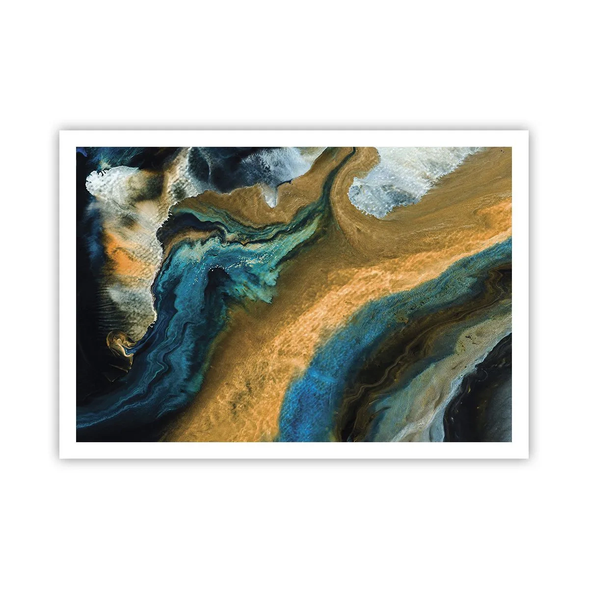 Affisch - Blå – gul – ömsesidiga influenser - 100x70 cm