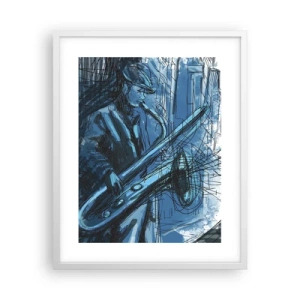 Affisch i vit ram - Stadsrapsodi - 40x50 cm