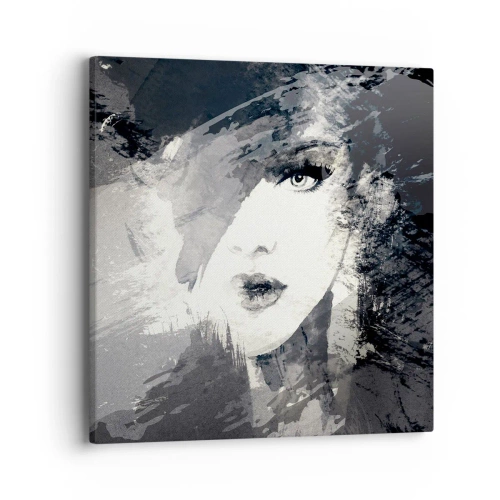 Canvastavla - Bild på duk - Bakom grå voile - 40x40 cm
