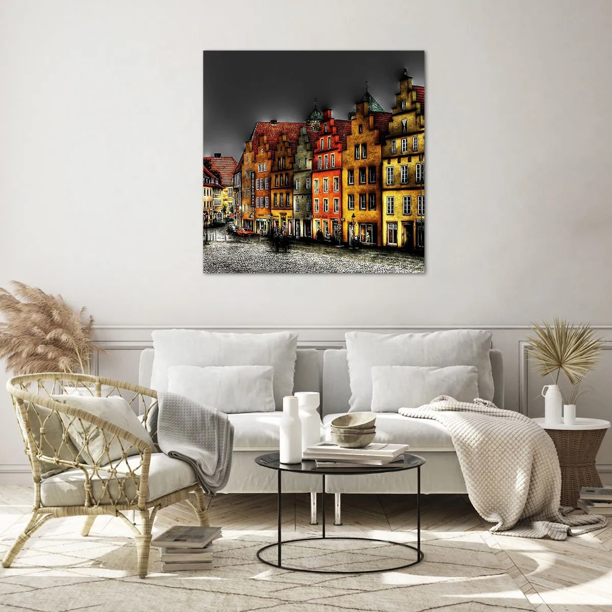 Glastavla - Bild på glas - Det saknas bar förtrollad droska - 40x40 cm