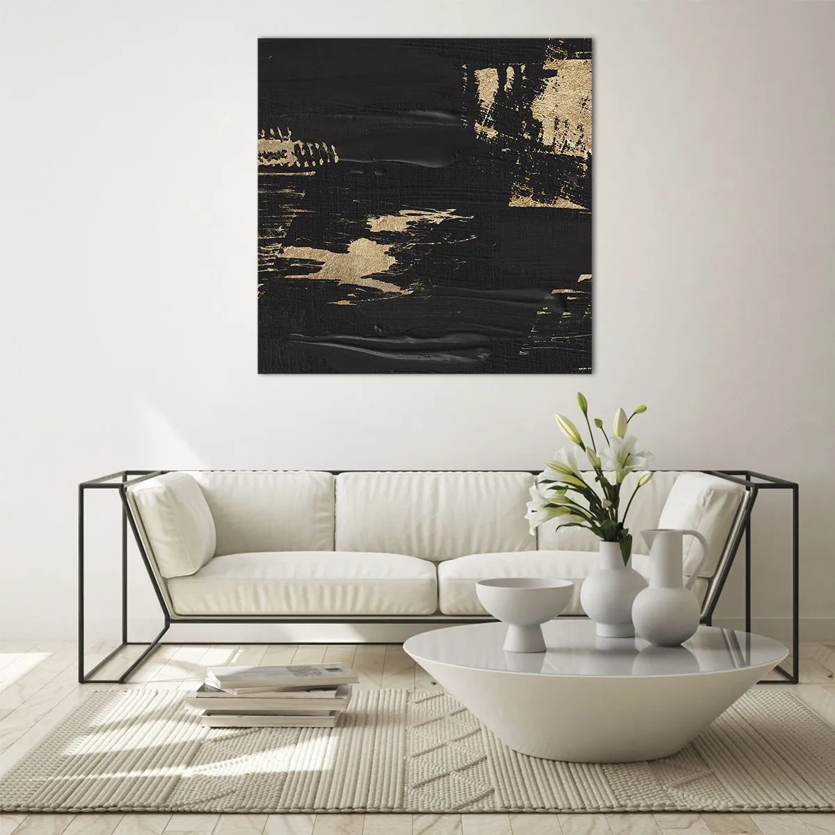 Glastavla - Bild på glas - Ett spår av beröring - 60x60 cm