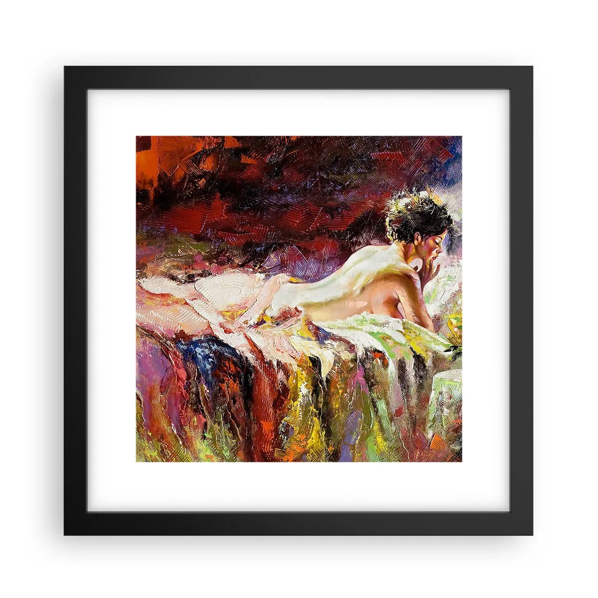 Affisch i svart ram - Venus försänkt i sina tankar - 30x30 cm
