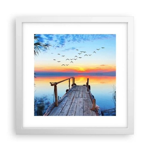 Affisch i vit ram - Dags att vända hem... - 30x30 cm