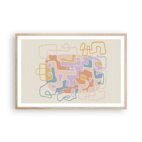 Affisch i ram av ljusek - Labyrint - ett glädjefyllt äventyr - 91x61 cm