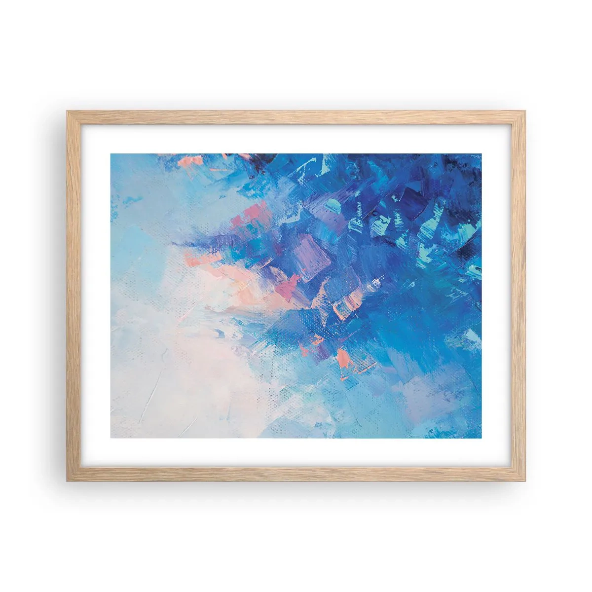 Affisch i ram av ljusek - Vinterabstraktion - 50x40 cm