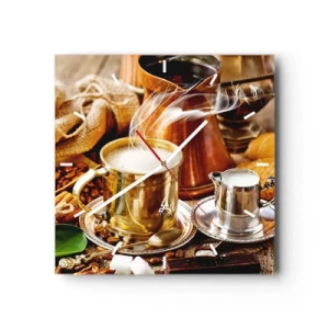 Väggklocka - Klocka på glas - Ha en trevlig dag! - 30x30 cm