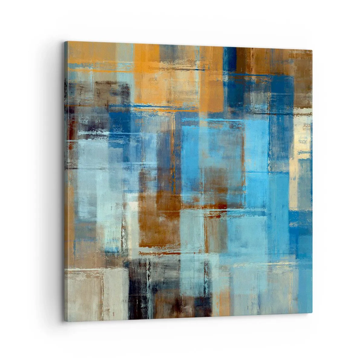 Canvastavla - Bild på duk - Genom blåa gardinen - 60x60 cm