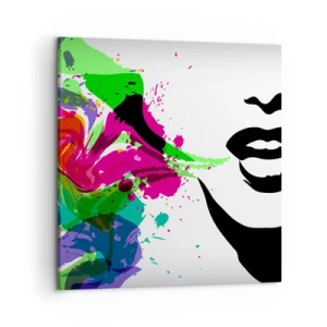 Canvastavla - Bild på duk - Berättelse i regnbågens färger - 50x50 cm