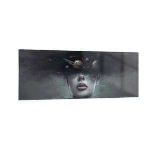 Glastavla - Bild på glas - Och planeterna blir galna... - 140x50 cm