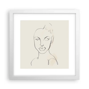 Affisch i vit ram - Sensualitetens kontur - 30x30 cm