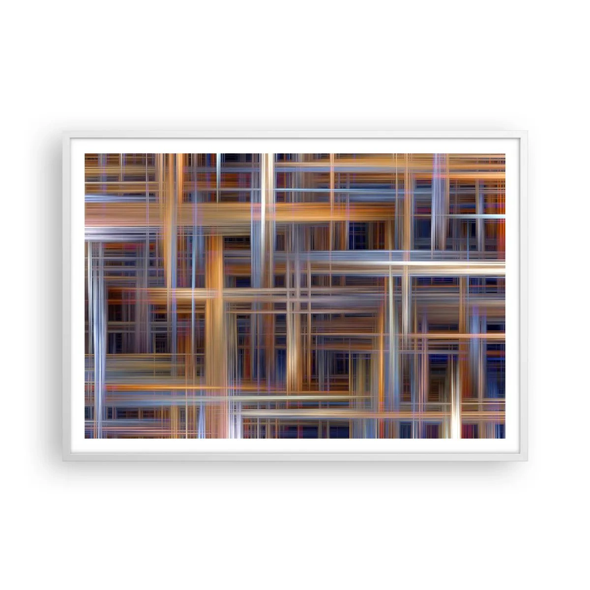 Affisch i vit ram - Vävd av ljus - 100x70 cm