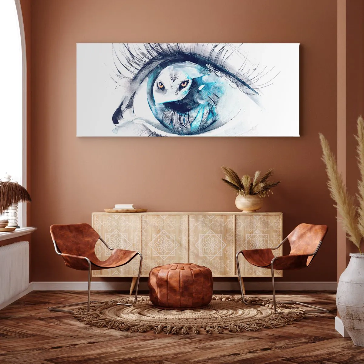 Canvastavla - Bild på duk - Öga mot öga med det vilda - 120x50 cm
