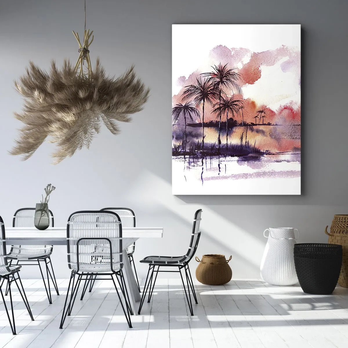Canvastavla - Bild på duk - Tropikens ro i rött - 50x70 cm