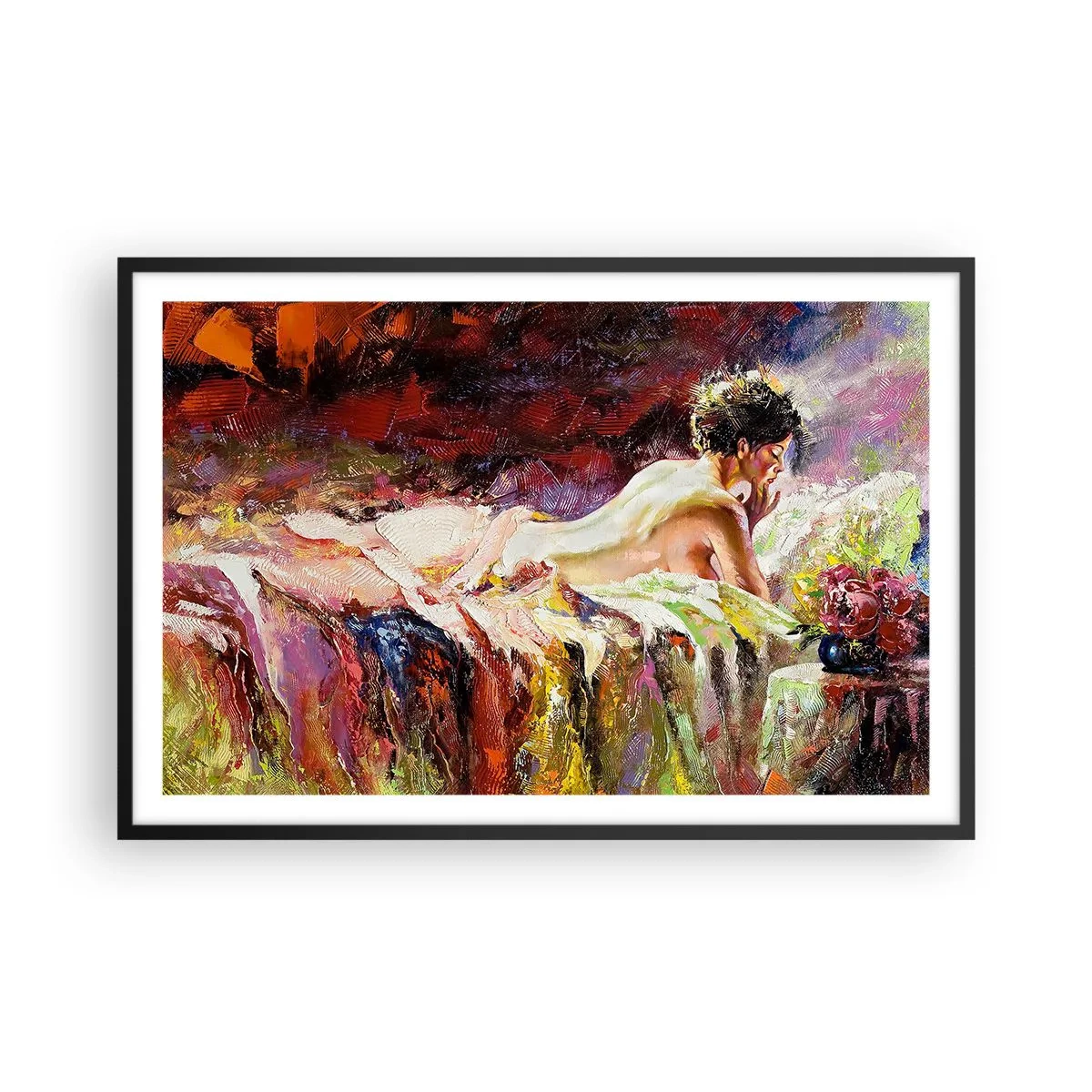 Affisch i svart ram - Venus försänkt i sina tankar - 91x61 cm