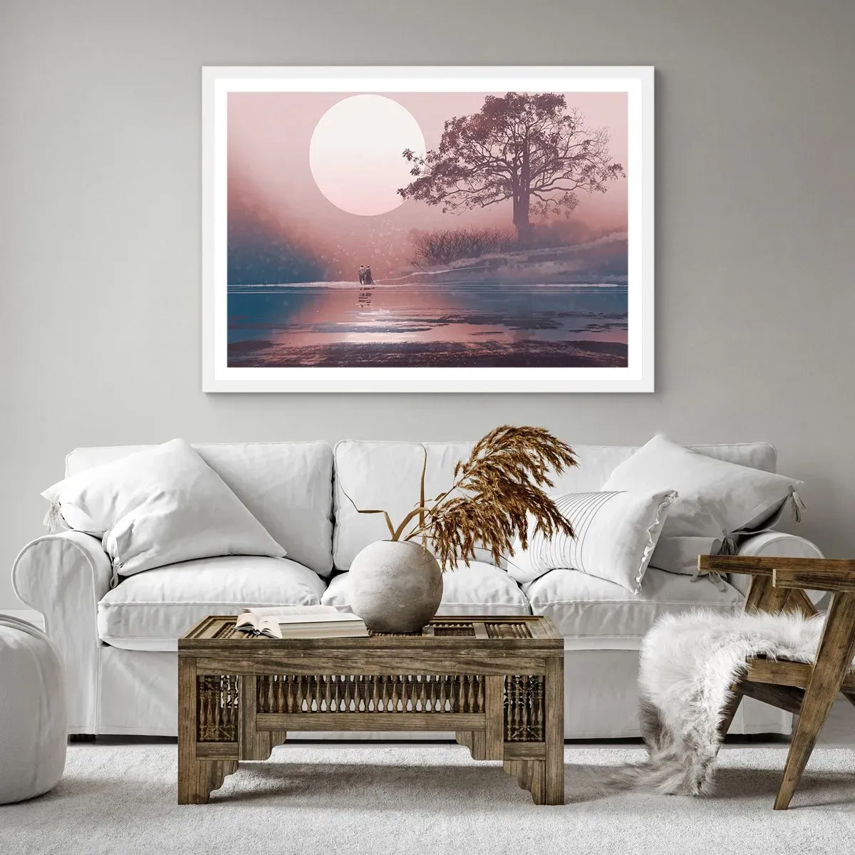 Affisch i vit ram - Nattens under - 100x70 cm