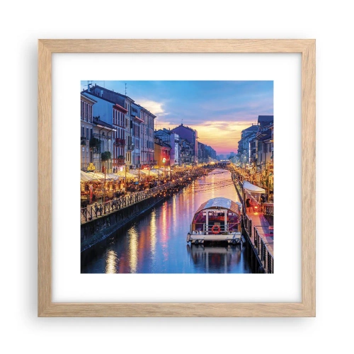 Affisch i ram av ljusek - Ljusets och nöjets kväll - 30x30 cm