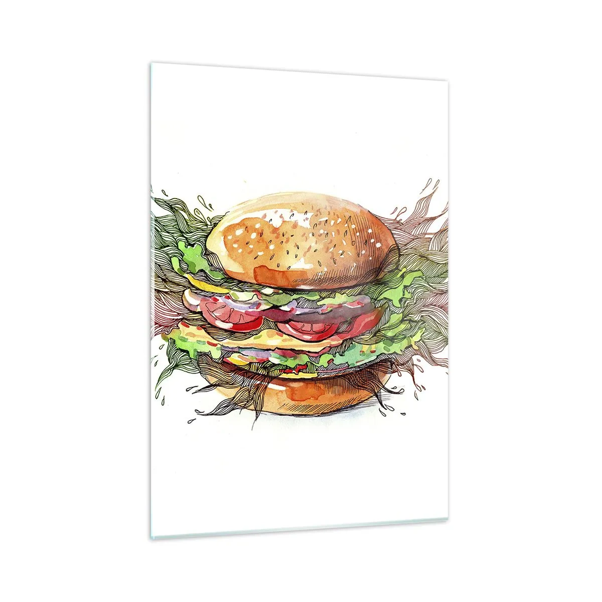 Glastavla - Bild på glas - Het frestelse - 50x70 cm
