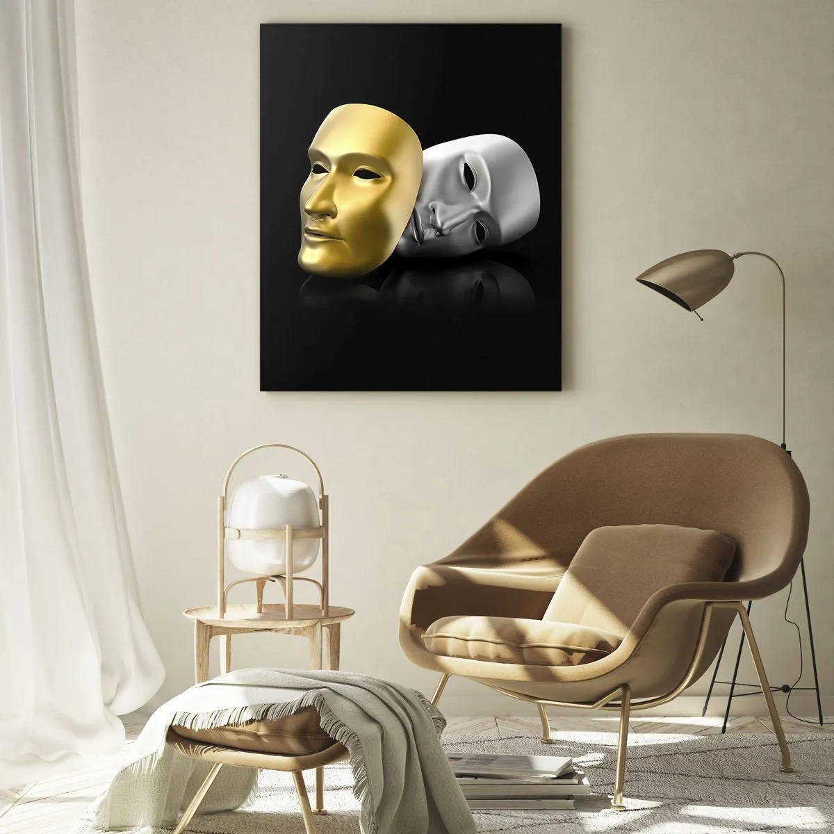 Glastavla - Bild på glas - Livet är teater - 50x70 cm