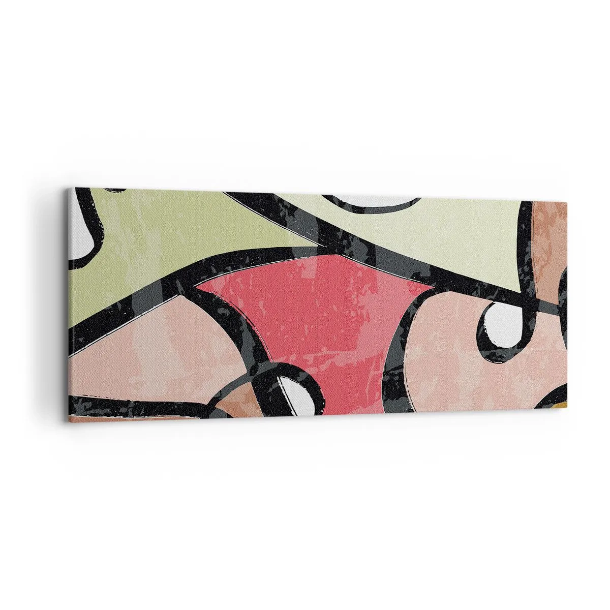 Canvastavla - Bild på duk - Pirouetter bland färger - 120x50 cm