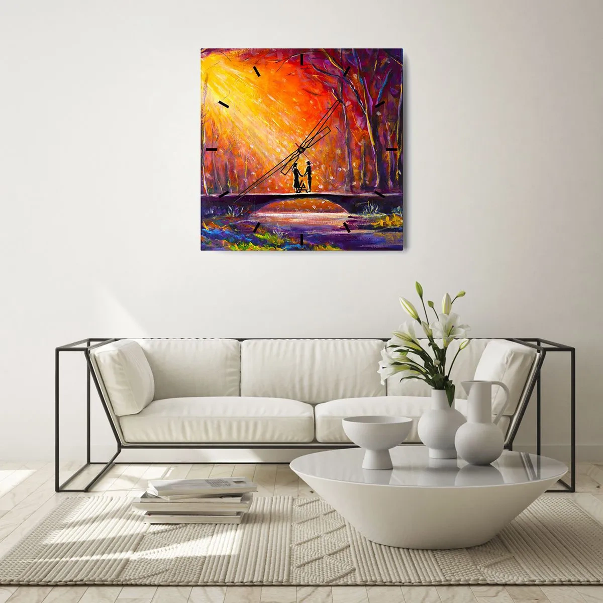 Väggklocka - Klocka på glas - Himlen älskar också dem - 40x40 cm