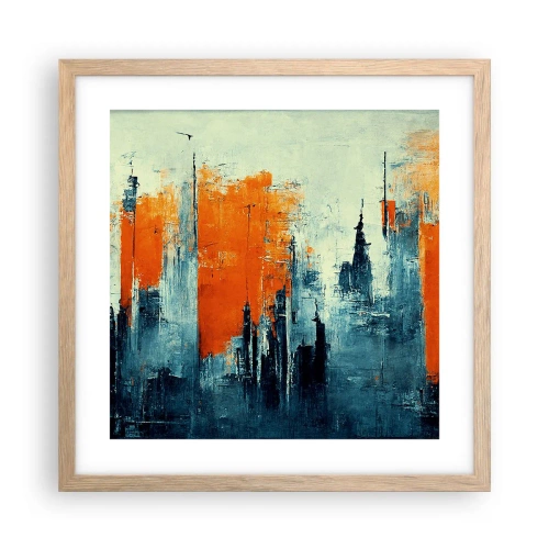 Affisch i ram av ljusek - Modernt landskap - 40x40 cm