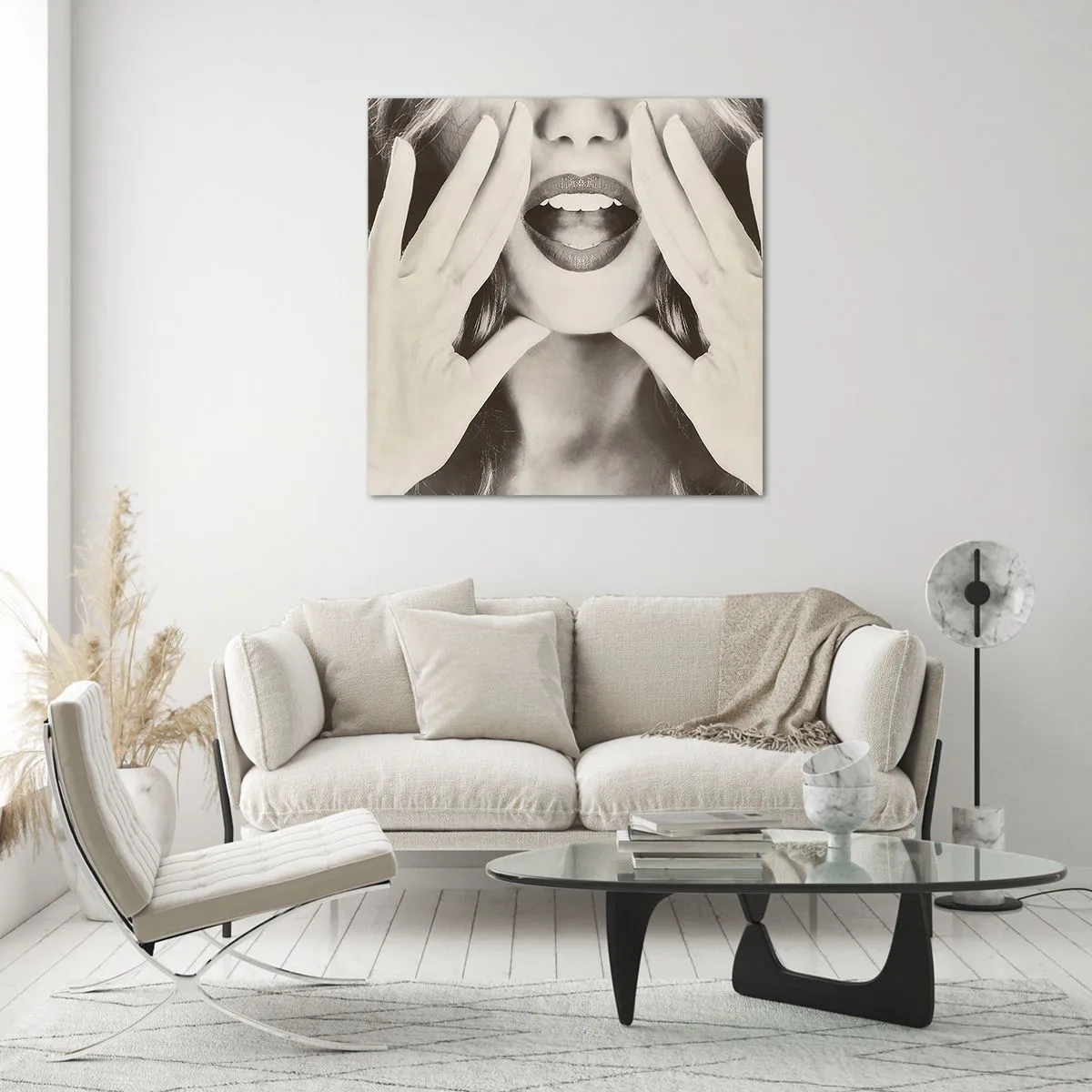 Glastavla - Bild på glas - Jag kommer! - 70x70 cm