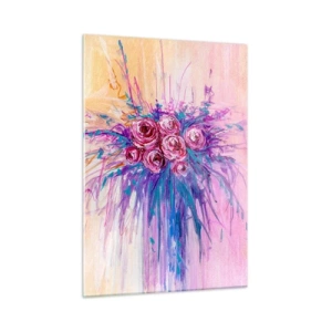 Glastavla - Bild på glas - Rosfontän - 50x70 cm