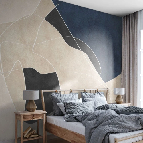 Fototapet Premium Canvas - Abstrakt komposition - färgkontrast - Modern, Abstraktion, Bit - 150x105 cm