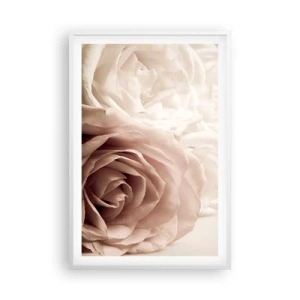 Affisch i vit ram - I hjärtat av en ros - 61x91 cm