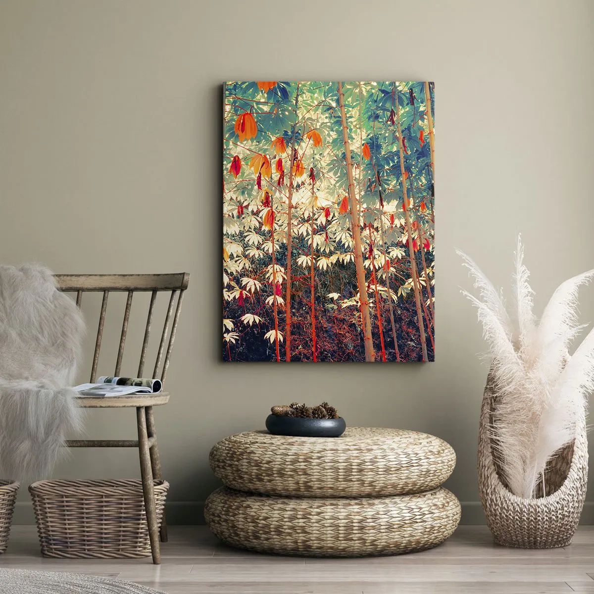 Canvastavla - Bild på duk - Lövbladens hemlighetsfulla liv - 50x70 cm