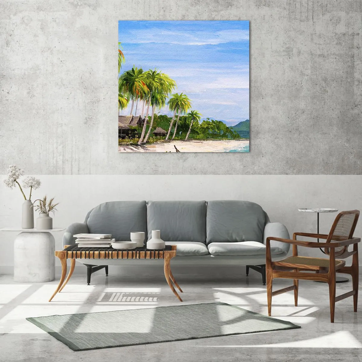 Glastavla - Bild på glas - En exotisk dröm - 40x40 cm