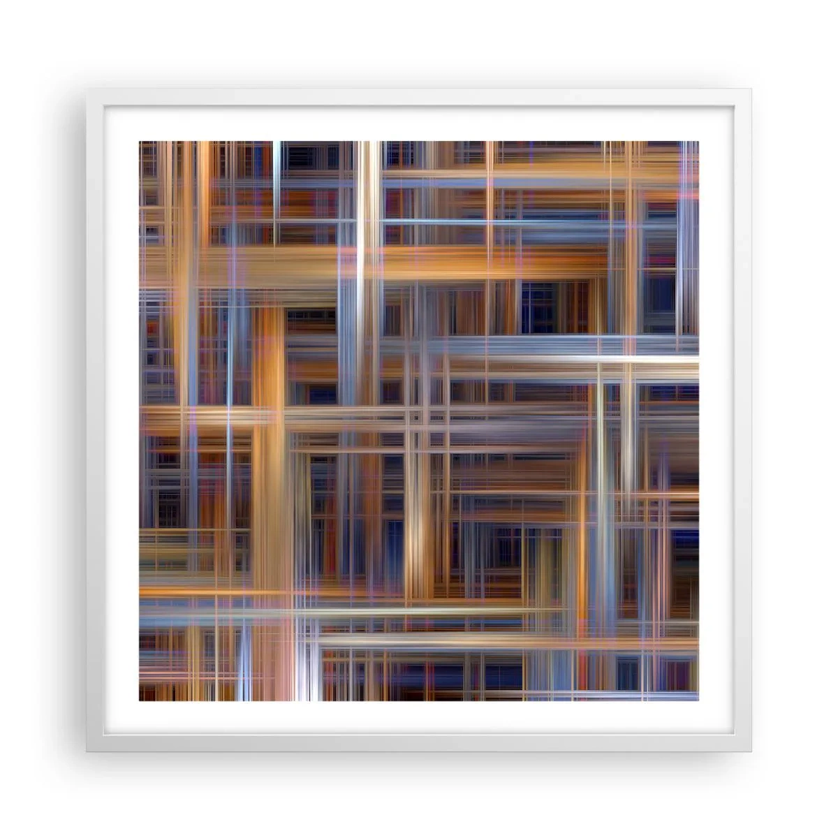 Affisch i vit ram - Vävd av ljus - 60x60 cm