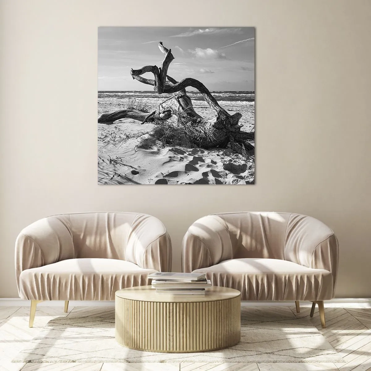 Glastavla - Bild på glas - Havets skulptur - 50x50 cm